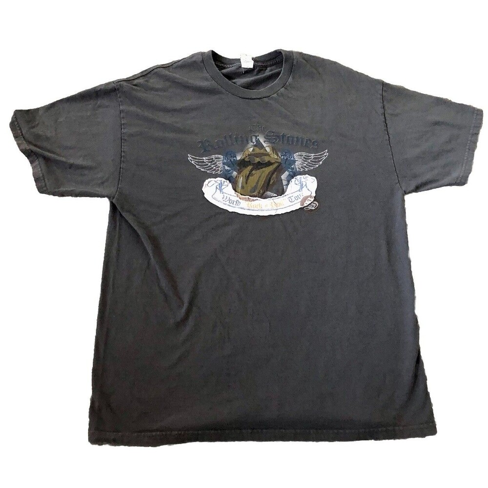 Rolling Stones Y2K Distressed Graphic T-Shirt Alstyle Men’s Large Dark Gray